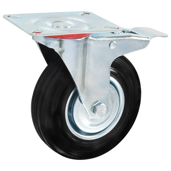 vidaXL Swivel Casters with Double Brakes 4 pcs 125 mm