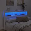 vidaXL Headboard Cabinet with LED White 160x17x102 cm