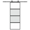 vidaXL Sliding Door with Hardware Set Black 76x205 cm Tempered Glass