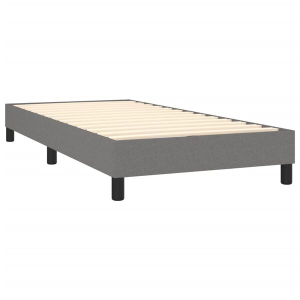 vidaXL Box Spring Bed Frame Dark Grey Single Fabric (UK/IE/FI/NO only)