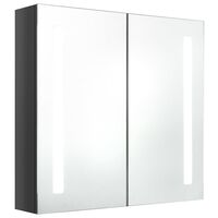vidaXL LED Bathroom Mirror Cabinet Shining Grey 62x14x60 cm