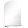 vidaXL Wall Mirror with Shelf 50x70 cm Tempered Glass