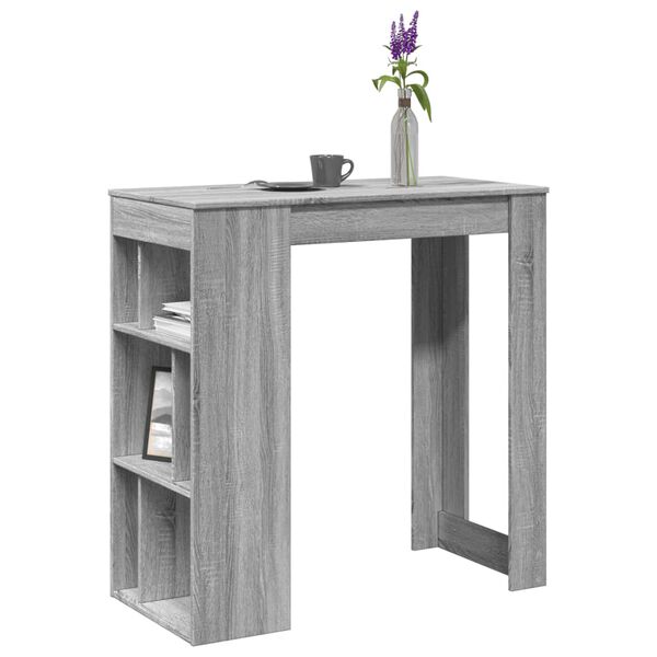 vidaXL Bar Table with Racks Grey Sonoma 102x50x103.5 cm Engineered Wood
