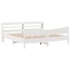 vidaXL Bed Frame with Headboard White 180x200 cm Super King Solid Wood Pine