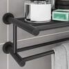 vidaXL Towel Rack Black 61 x 23 x 17 cm Stainless steel