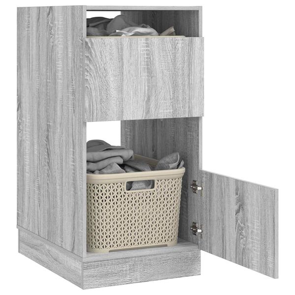 vidaXL Laundry Cabinet with Storage Grey Sonoma Engineered wood