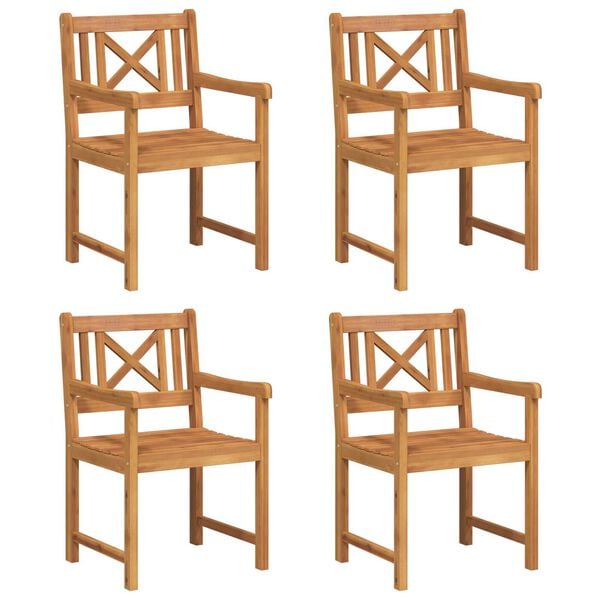vidaXL Garden Chair 4 pcs Brown 56 x 56 x 90cm Solid Acacia wood