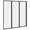 vidaXL Shower Screen Folding Black 120 x 2 x 117 cm Aluminium and PP