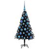 vidaXL Christmas Tree with 150 LEDs with Stand Black 120 cm PVC