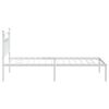 vidaXL Metal Bed Frame without Mattress with Headboard White 107x203cm
