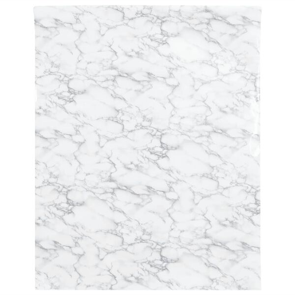 vidaXL Furniture Stickers Self-Adhesive Marble White 90x500 cm PVC