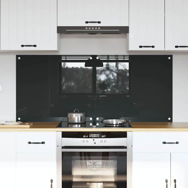 vidaXL Kitchen Backsplash 2 pcs Dark Grey 70 x 60 cm Tempered Glass