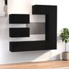 vidaXL 6 Piece TV Cabinet Set Black Engineered Wood