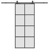 vidaXL Sliding Door with Hardware Set Black 90x205 cm ESG Glass