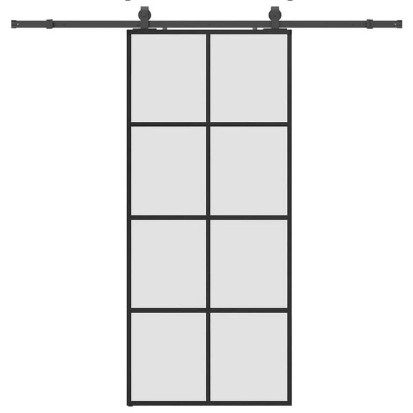 vidaXL Sliding Door with Hardware Set Black 90x205 cm ESG Glass