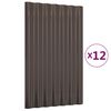 vidaXL Roof Panels 12 pcs Galvanised Steel Brown 60x36 cm