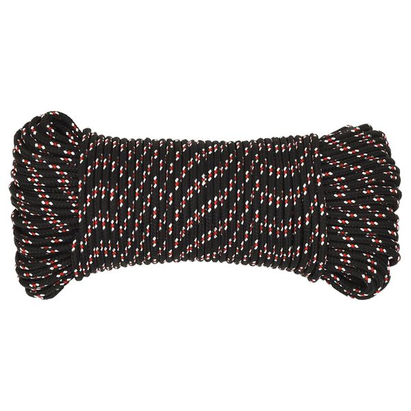vidaXL Boat Rope Black 5 mm 50 m Polypropylene
