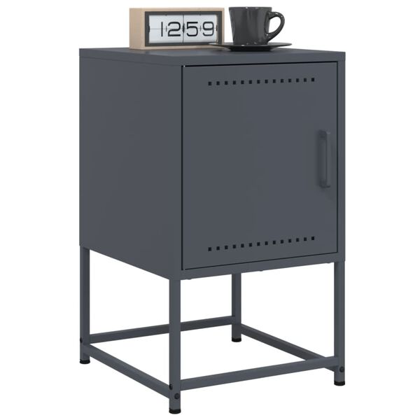 vidaXL Bedside Cabinets 2 pcs Anthracite 36x39x60.5 cm Steel