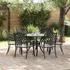 vidaXL Garden Dining Set 7 pcs Black Aluminium
