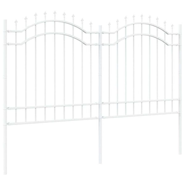 vidaXL Garden Fence White 240 x 165 cm Powder-coated steel