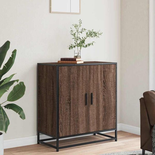 vidaXL Sideboard Brown Oak 68x35x76 cm Engineered Wood and Metal