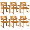 vidaXL Garden Chairs 6 pcs Natural Solid Acacia Wood