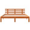 vidaXL Bed Frame without Mattress Wax Brown 150x200 cm King Size Solid Wood Pine
