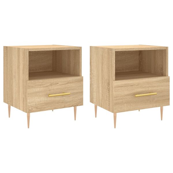 vidaXL Bedside Cabinets 2 pcs Sonoma Oak 40x35x47.5 cm Engineered Wood