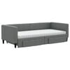 vidaXL Daybed with Trundle and Drawers Dark Grey 90x190 cm Fabric