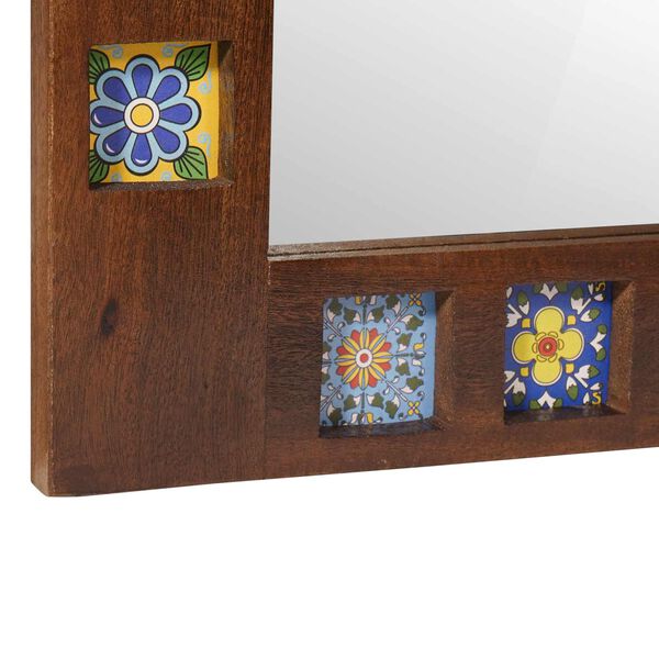 vidaXL Bathroom Mirror Walnut 50 x 70 x 3 cm Solid Mango Wood