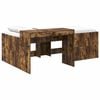 vidaXL Kids'High Bed Frame with Desk Smoked Oak Engineered Wood