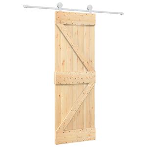 vidaXL Sliding Door 70 x 210 cm Solid Pine Wood (Untreated)