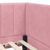 vidaXL Corner Bed Frame with Headboard Pink 90 cm x 190 cm Velvet