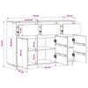 vidaXL Sideboard White 110x36x75 cm Solid Wood Pine