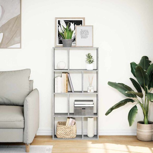 vidaXL Bookcase Grey Sonoma 60x20x120.5 cm Engineered Wood