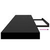 vidaXL Floating Wall Shelf High Gloss Black 120x23.5x3.8 cm MDF