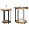 vidaXL Side Table Set 2 pcs Old wood and Black 50 x 50 x 50.5 cm