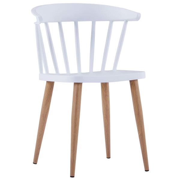 vidaXL Dining Chairs 2 pcs White Plastic