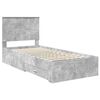 vidaXL Bed Frame Concrete Grey 100 x 200 cm Engineered Wood