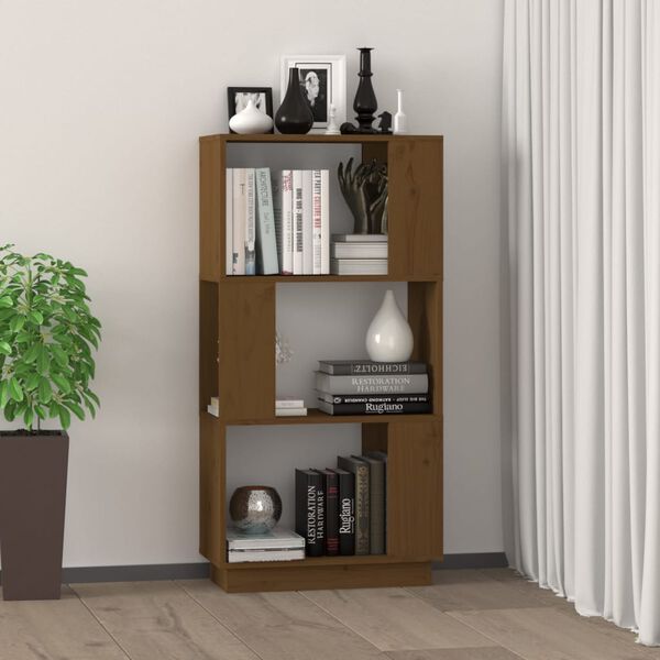 vidaXL Book Cabinet/Room Divider Honey Brown 51x25x101 cm Solid Wood Pine