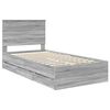 vidaXL Bed Frame with Drawer Grey Sonoma 100 x 200 cm Engineer Wood
