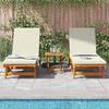 vidaXL Sun Lounger Reclining 2-person 2 pcs Brown Solid Acacia Wood