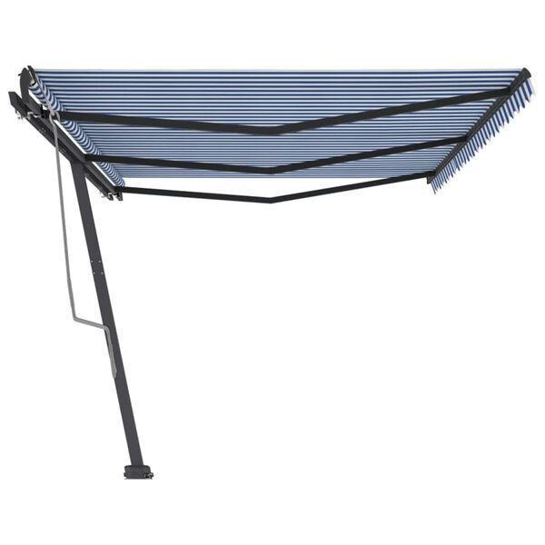 vidaXL Freestanding Manual Retractable Awning 600x300 cm Blue/White