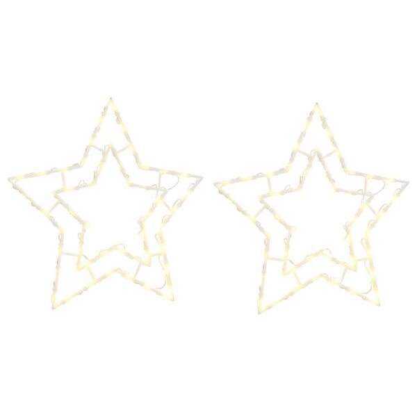 vidaXL Christmas Lights Star Silhouette 2 pcs 50 LEDs Warm White