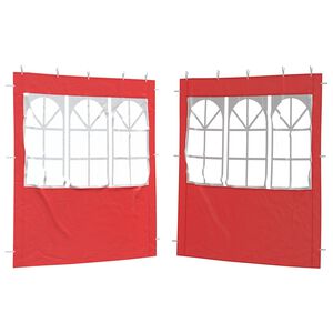 vidaXL Party Tent Sidewall 2 pcs 200 x 195 cm Red PE and Steel