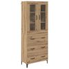 vidaXL Highboard Artisan Oak 69.5 x 34 x 180 cm Engineered Wood