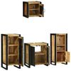 vidaXL Bathroom Furniture Set with Shelf 4 pcs Brown Solid Mango Wood