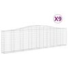 vidaXL Arched Gabion Baskets 9 pcs 400x30x100/120 cm Galvanised Iron