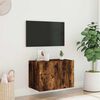 vidaXL TV Wall Cabinet with LED Lights Smoked Oak 60x35x41 cm