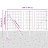 vidaXL Fence with Posts Grey 1 x 25 m Steel